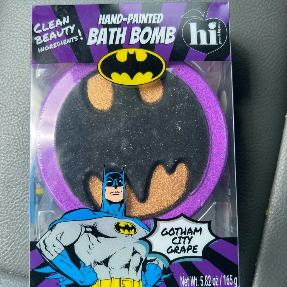 NWT Hi Peach Lane Hand Painted Batman Bath Bomb